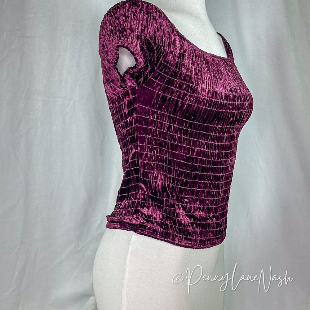 Molly Green Smocked Off The Shoulder Crop Top - Picture 2 of 7